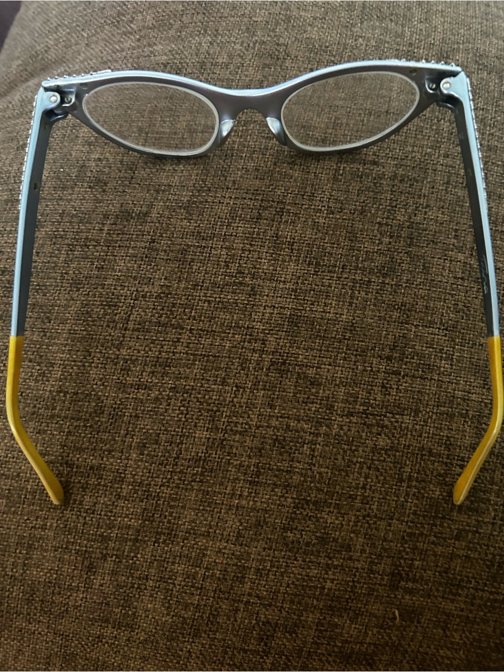 Vintage TURA Cat Eye Glasses Silver Filigree Art Nouveau deco Frames 5 3/4 case - Picture 5 of 6